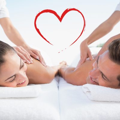 Peaceful couple enjoying couples massage 653552